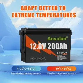 Axp-lfp12200-c Anvolan 12v 200ah Deep Cycle Lifepo4 Battery Bms Lithium Iron Phosphate 2560w