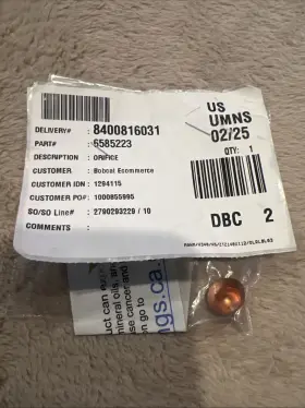 6585223 Bobcat Orifice For Replaces Oem #