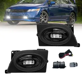 Bona-hd-417l Boxlight Led Fog Lights Compatible With 2006 2007 2008 Honda Civic 4 Door 1 Pair Front Bona-hd-417l Boxlight Led Fog Lights Compatible With 2006 2007 2008 Honda Civic 4 Door 1 Pair Front
