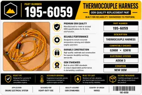 195-6059 Cat 1956059 Caterpillar Thermocouple Harness Oem G3608 G3616 Adem 3