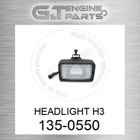 135-0550 Caterpillar Replacement Headlight H3 Fits New Aftermarket