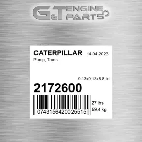 2172600 Caterpillar Replacement Pump Trans Fits New Aftermarket