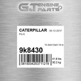 9k8430 Caterpillar Replacement Pin A Fits New Aftermarket 9k8430 Caterpillar Replacement Pin A Fits New Aftermarket