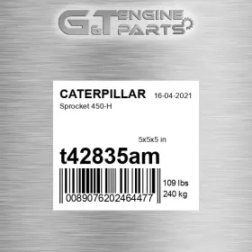 T42835am Caterpillar Replacement Sprocket 450-h Fits New Aftermarket