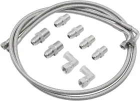 Ford 797439555439 52 Inch 6an Ss Braided Transmission Cooler Hose Lines For Chevy Mopar Gm Gmc
