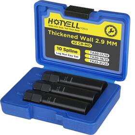 Hotyell Ta20/23 10 Spline Lug Nut Key Thicker Wall 10-spline Socket Set Break-resis