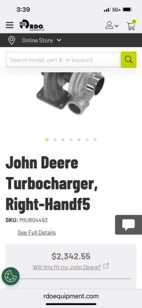 Miu804439 John Deere Turbo Half The Dealer Price