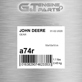 A74r John Deere Replacement Gear Fits Surplus Open Box A74r John Deere Replacement Gear Fits Surplus Open Box