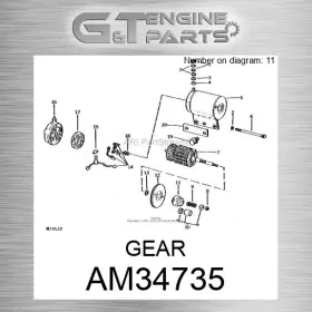 Am34735 John Deere Replacement Gear Fits Surplus Open Box