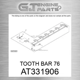 At331906 John Deere Replacement Tooth Bar 76 Fits Surplus Open Box At331906 John Deere Replacement Tooth Bar 76 Fits Surplus Open Box