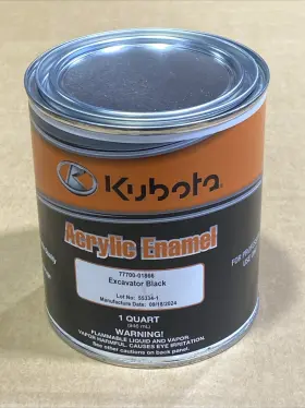 77700-01866 Kubota Acrylic Enamel Excavator Black 1 Quart New Dented