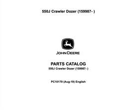 Mpl Pc10179 John Deere 550j Crawler Dozer 159987- Parts Catalog Manual Usb/cd