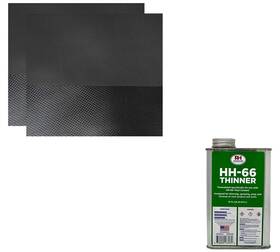 Mytee Products 18ozblackx2-hh66thinner-kit 2 Pcs 18 Oz Vinyl Coated Polyester Fabric -black 1 Pc Hh66 Thinner - Pint