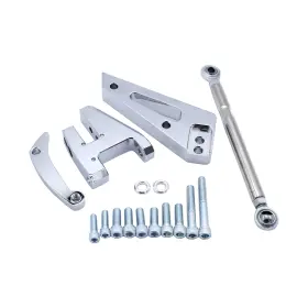 Tkus-10025 Takpart Aluminum Alternator Bracket Kit Polished Compatible For Chevy Sbc 350 Silver