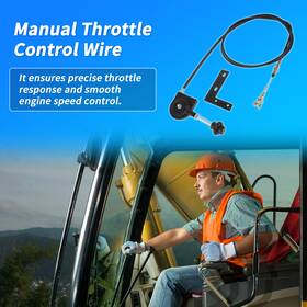 X Autohaux 676766730972 Excavator Throttle Control Cable For Ex230 2.5m 8.2ft Wire