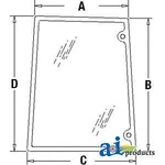 Side Glass Rh New 82029320: Fits Ford Holland TM120 TM125 TM135 TM155. Price: $214.49.