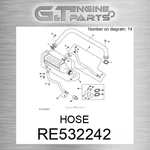 RE532242 Hose Fits John Deere (surplus Open Box) New. Price: $86.09.