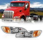 Headlights For Peterbilt 387 325 330 335 337 340 348 382 384 386 Pair, Chrome New. Price: $355.37.