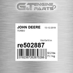 RE502887 Turbo Fits John Deere (surplus Open Box) New. Price: $1363.64.