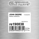 RE190838 Wiring Harness Fits John Deere (surplus Open Box) New. Price: $1601.20.