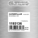 119-3136 Reversible Fan Fits Caterpillar (new Aftermarket). Price: $2542.97.