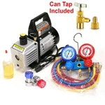 Manifold Gauge Set Combo Cfm Air Vacuum Pump Hvac + R134A Kit A/c New. Price: $99.95.