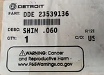 Dde 23539136 Detroit Shim .060 New. Price: $38.07.