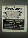1990 Ditch Witch Ad - Pierce Airrow Detectable Pneumatic Piercing Tools Used. Price: $17.99.