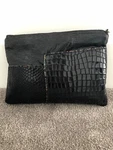 Bags By Pinky Nwt Black Leather Animal Print Clutch/purse/handbag. BBP182 New. Price: $136.00.