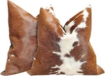 Set Brown Real Cowhide Nuine Leather Cush Covers Throw Pillow For New. Price: $103.99.