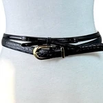 Valerie Stevens Genuine Leather Skinny Belt + Bow Tie Set Black Bundle Pre-owned. Price: $9.99.
