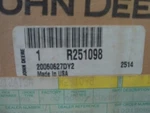 John Deere - Cover Air Intake R251098/R294620 LGSH12 New. Price: $42.00.