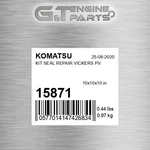 15871 Kit Seal Repair Vickers Pv Fits Komatsu (surplus Open Box) New. Price: $215.17.
