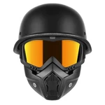 Trusterthee Motorcycle Half Helmets With Face Shield, German Large, Black New. Price: $68.96.