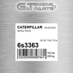 6S3363 Spring, Recoil Fits Caterpillar (new Aftermarket). Price: $380.88.