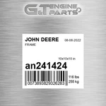 AN241424 Frame Fits John Deere (surplus Open Box) New. Price: $3294.89.