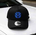 New Holland Agriculture Logo Embroidered 9FORTY Mesh Trucker Hat Cap. Price: $26.50.