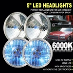 5.75" 5-4/3" Round Led White Headlight Ford Galaxie 500 1962-1974 New. Price: $107.99.