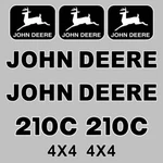 John Deere 210C Aftermarket Repro Sticker Kit, Uv Laminated New. Price: $160.00.