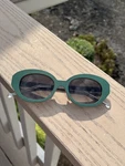 Nina Mur Wood Frame Stainless Front Green Cat Eye New 50X20. Price: $520.00.