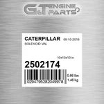 2502174 Solenoid Val Fits Caterpillar (surplus Open Box) New. Price: $32.46.