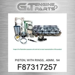 F87317257 Piston, With Rings, .40MM, N45 & N67 Maxiforce (new Aftermarket). Price: $170.57.