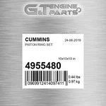4955480 Piston Ring Set Fits Cummins (surplus Open Box) New. Price: $149.86.