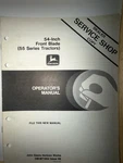 John Deere 54IN Front Blade For 55 Series Tractors Operator's Manual OM-M75891 Good. Price: $8.40.