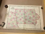 Vintage Hand Colored Johnson's Map: 1864 Iowa & Nebraska -aprox 18X27" Edge Wear Unspecified. Price: $171.10.