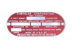 Auto-lite Red Chrysler 6 Volt Shunt Generator Id Tag Nameplate Autolite New. Price: $65.00.