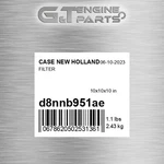 D8NNB951AE Filter Fits Case New Holland (surplus Open Box). Price: $189.35.