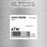 A74R Gear Fits John Deere (surplus Open Box) New. Price: $120.29.