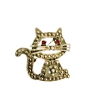 Cat Pin Brooch Figure With Red Rhinestone Eyes Vintage Silvertone J0820 Pre-owned. Price: $14.99.