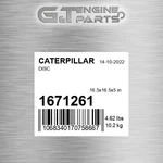 167-1261 Disc Fits Caterpillar (new Aftermarket). Price: $193.57.